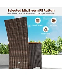 Gouun Wicker Patio Dining Chairs Set of 4 with High Backrest and Seat Cushions