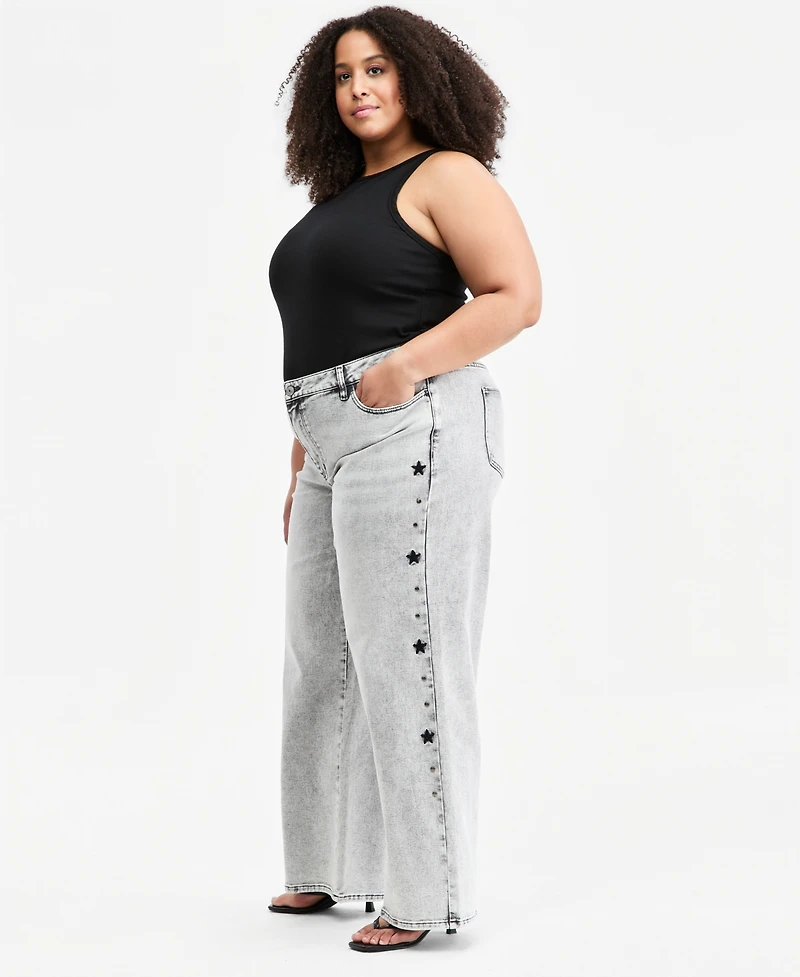 Madden Girl Trendy Plus Ultra 90's Studded Jeans