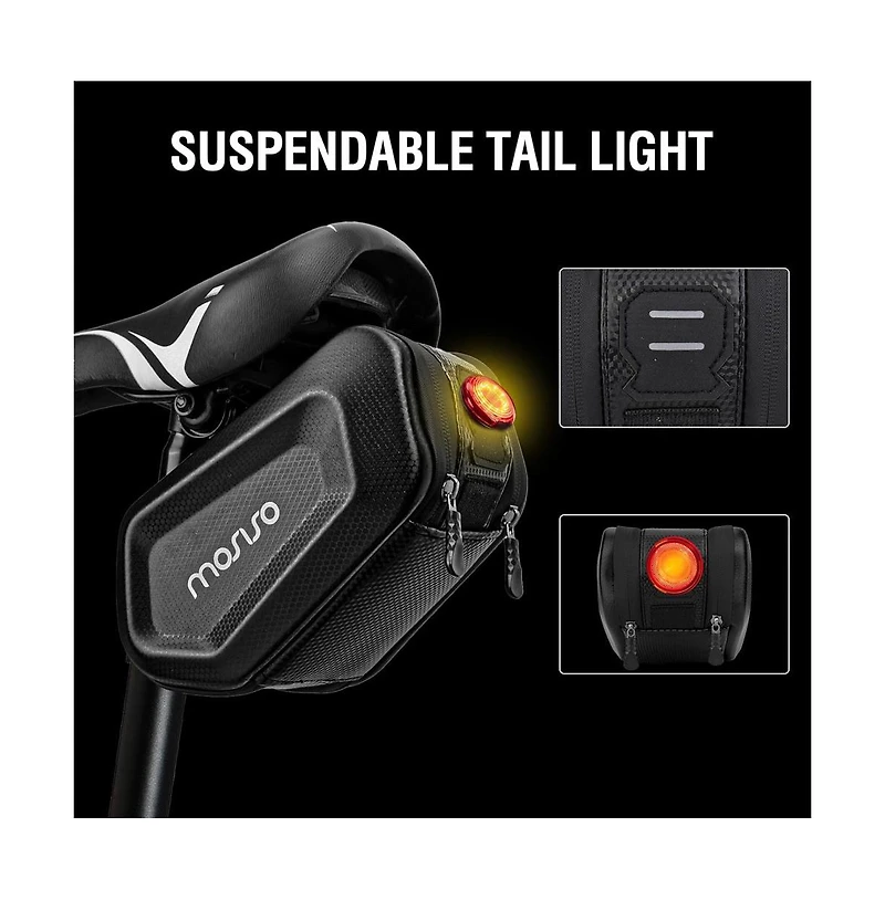 Hikeen Waterproof Bike Seat Bag 2L Hard Shell Bicycle Saddle Bag Under Seat Storage Pouch with Quick Release for Road Mountain Cycling