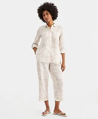 Charter Club Womens Linen Shirt Linen Drawstring Pants Macys Exclusive