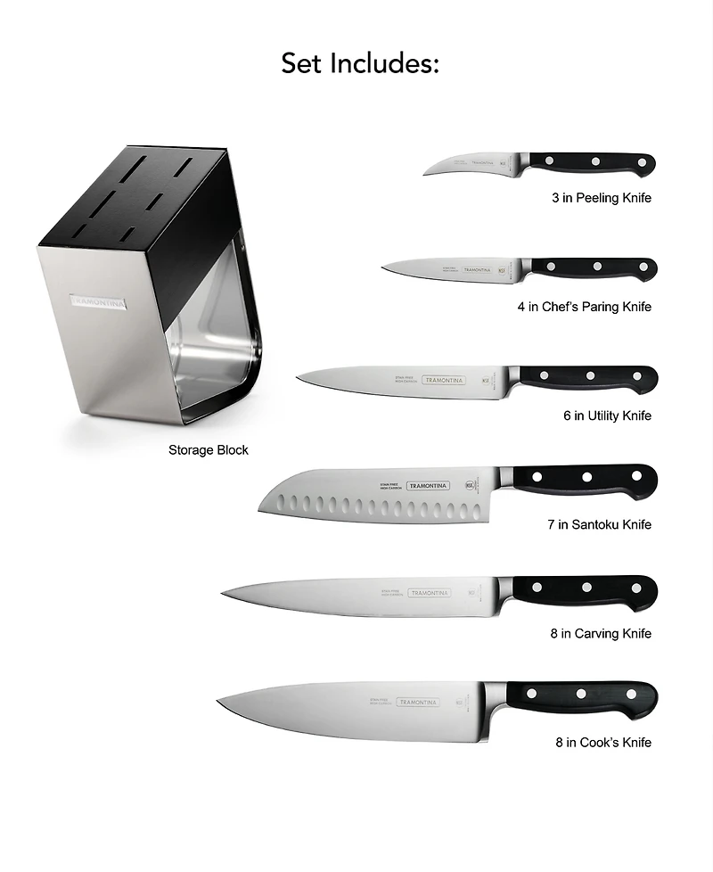 Tramontina Pro Series Forged 7-Pc. Knife Block Set