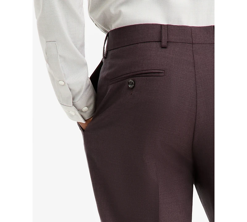 The Men's Store Modern-Fit Bordeaux 100% Wool Suit Separate Pants, Macy's Exclusive