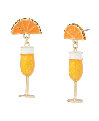 Betsey Johnson Faux Stone Girl Dinner Mimosa Drop Earrings