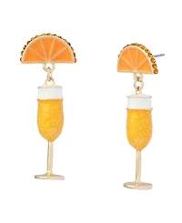 Betsey Johnson Faux Stone Girl Dinner Mimosa Drop Earrings