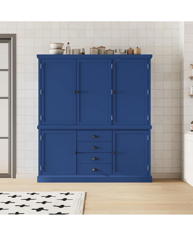 Streamdale Furniture 73 Freestanding Wooden Kitchen Pantry Cabinet with Drawers and Shelves