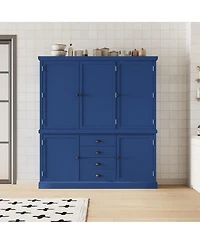 Streamdale Furniture 73 Freestanding Wooden Kitchen Pantry Cabinet with Drawers and Shelves