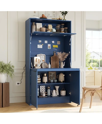 Streamdale Furniture Pantry Buffet with Hutch and Workstation