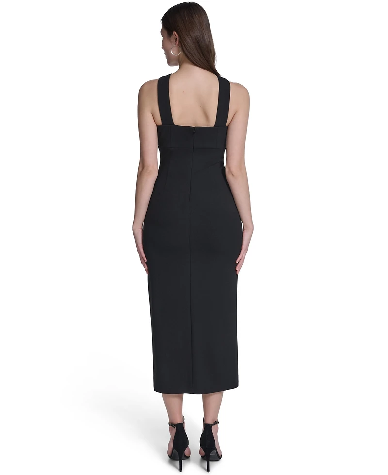 Eliza J Women's Slit Halter Neck Midi Dress