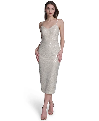 Eliza J Women's Spaghetti Strap V-Neck Midi Dress