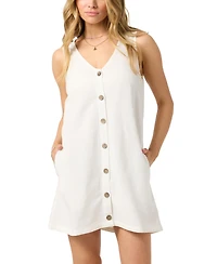 O'Neill Women's Sanders Button-Front Woven Mini Dress