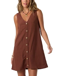 O'Neill Women's Sanders Button-Front Woven Mini Dress