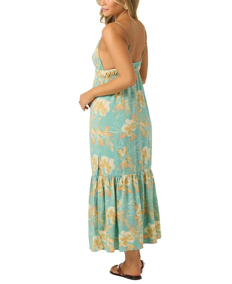 O'Neill Women's Viscose Julez Tiki Printed Midi Dress