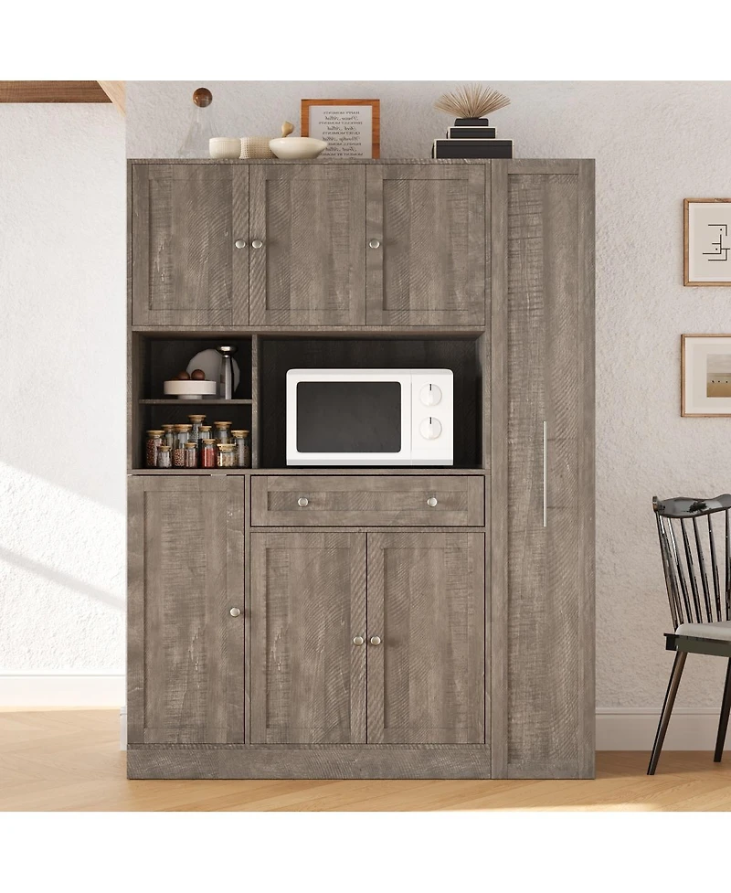 Streamdale Furniture Freestanding Buffet Hutch Storage Cabinet