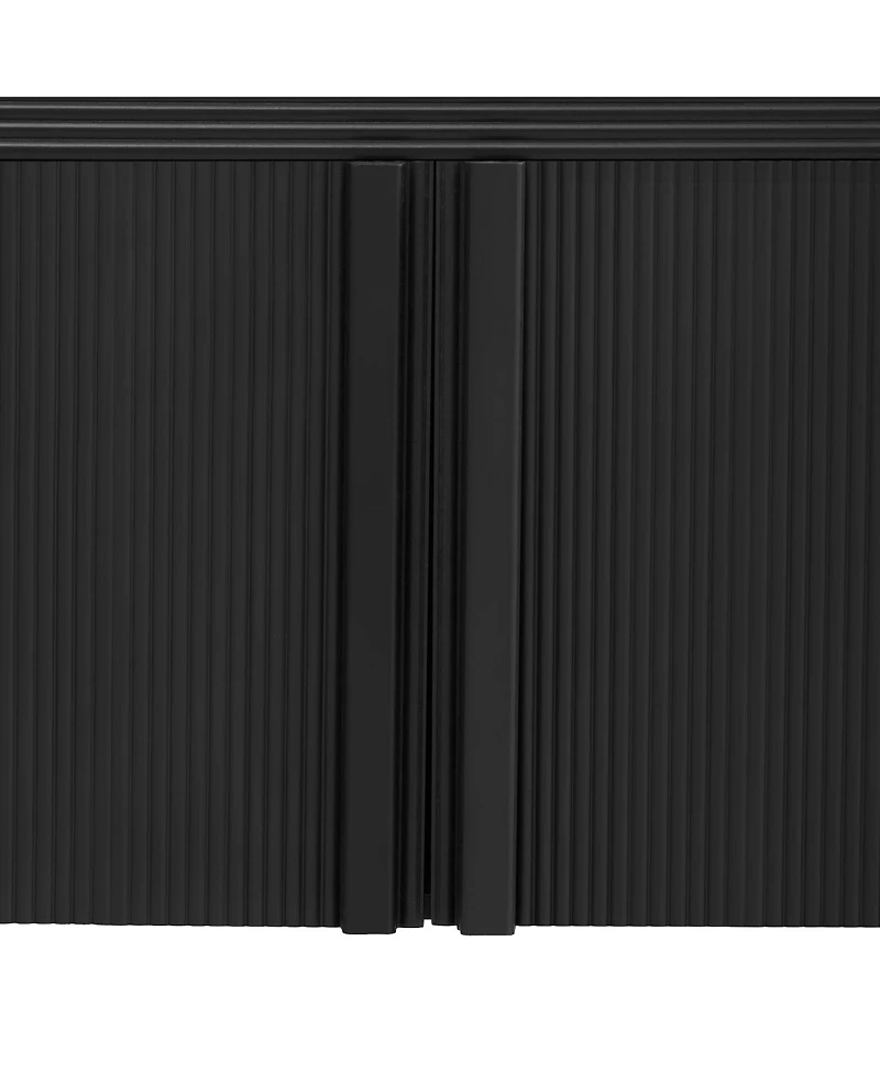 Streamdale Furniture Wave Console Table w/ 4 Doors and Shelf