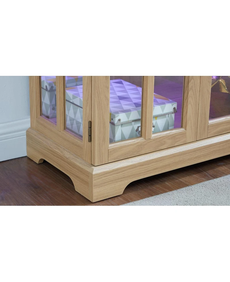 Streamdale Furniture Led Curio Display Cabinet with Glass Doors