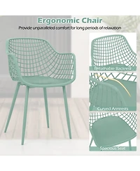 Sugift 3 Piece Patio Chair Set with Pp Seat and Tabletop for Porch