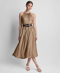Dkny Women's Sleeveless Halter Midi Dress