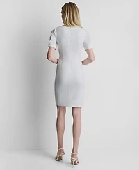 Dkny Women's Ruched Crewneck Short-Sleeve Dress