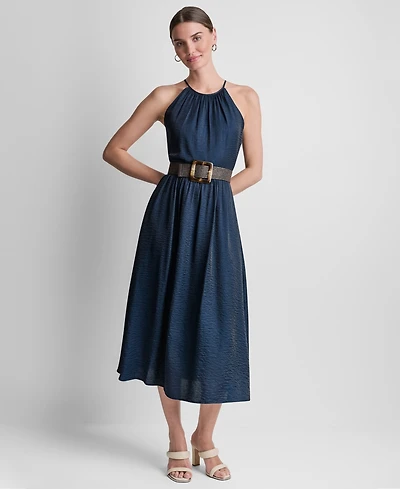 Dkny Women's Sleeveless Halter Midi Dress