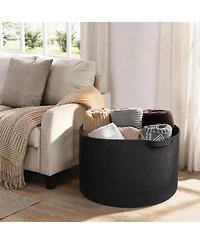 Gnuadz Rope Blanket Basket Storage Bin Organizer Wicker Box 88L Gift