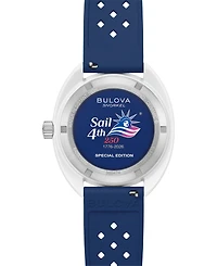 Bulova Men's Limited Edition Performance Snorkel "Sail the 4th" Blue Hnbr Rubber Watch, 41mm