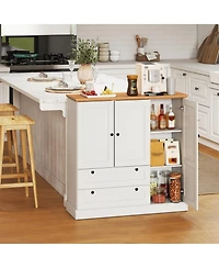 Gouun 47.5 in Kitchen Freestanding Storage Cabinet with 3 Doors, 2 Drawers and 110 lbs Top