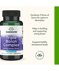 Swanson Triple Boron Complex Natural Bone Health and Joint Support Mineral Supplement Featuring Citrate, Aspartate and Glycinate (250 Capsules)
