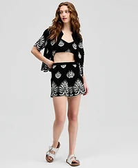And Now This Women's Cotton Embroidered Bandeau Top, Macy's Exclusive