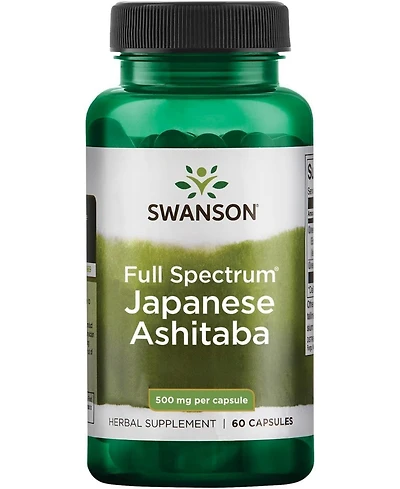 Swanson Japanese Ashitaba Full Spectrum Natural Formula for Immune System Support (60 Capsules, 500mg Each)