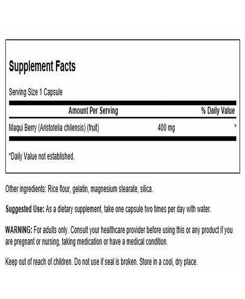 Swanson Full Spectrum Maqui Berry 400 Milligrams 60 Capsules