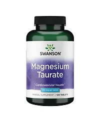 Swanson Magnesium Taurate Mineral Supplement Natural Magnesium and Taurine Formula (120 Tablets, 100mg Each)