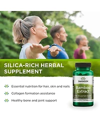 Swanson Bamboo Extract for Hair and Nails Silica Supplement Supports Collagen 300 mg 60 Veggie Capsules