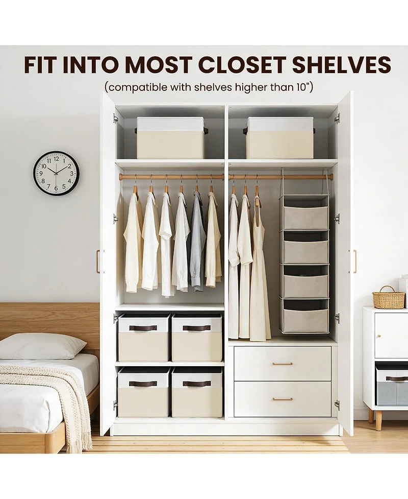 Gnuadz Fabric Collapsible Storage Baskets With Handles Gift Basket