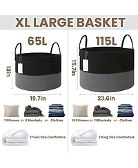 Gnuadz Cotton Rope Blanket Basket Laundry Hamper Storage Bin Gift