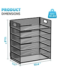 Gnuadz 6 Tier Mesh Desk File Sorter With Handle
