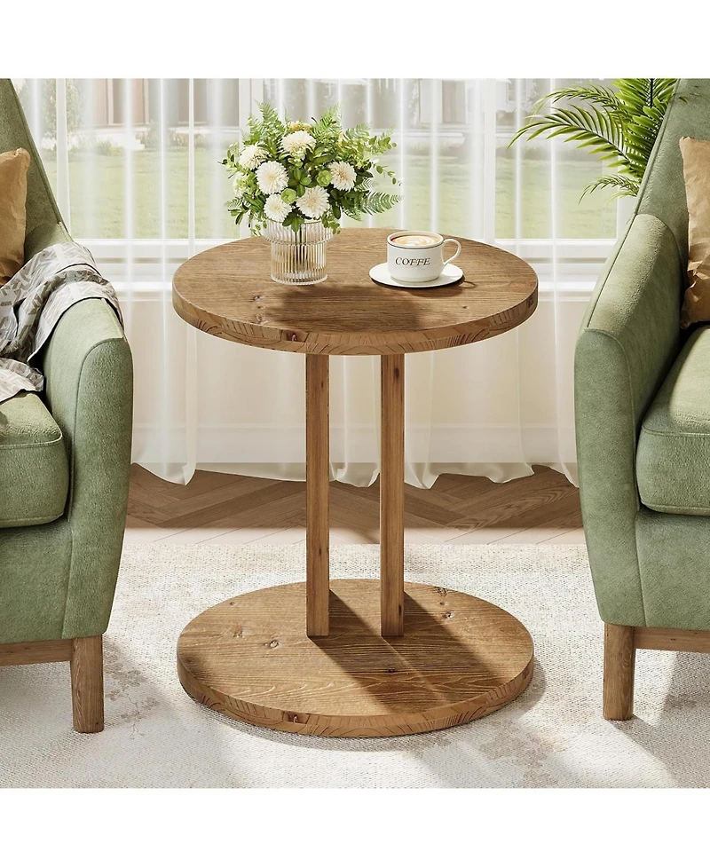 Tribesigns Farmhouse End Table for Living Room, Bedroom, Easy Assembly
