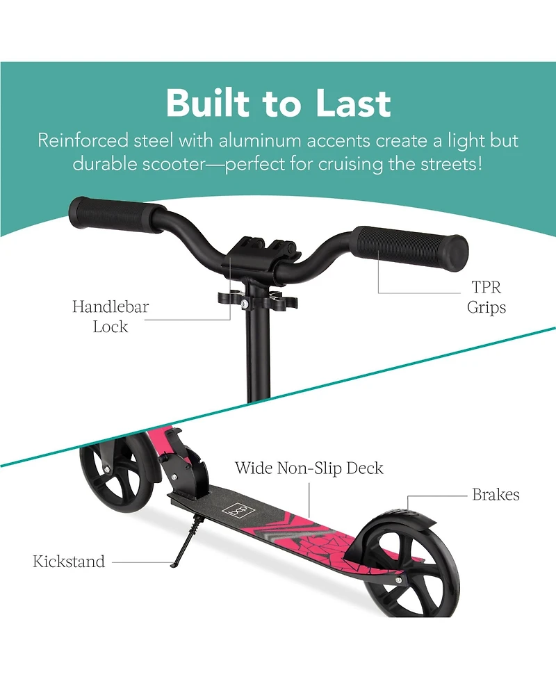 Best Choice Products Kids Height Adjustable Kick Scooter w/ Carrying Strap, Non-Slip Deck, Kickstand