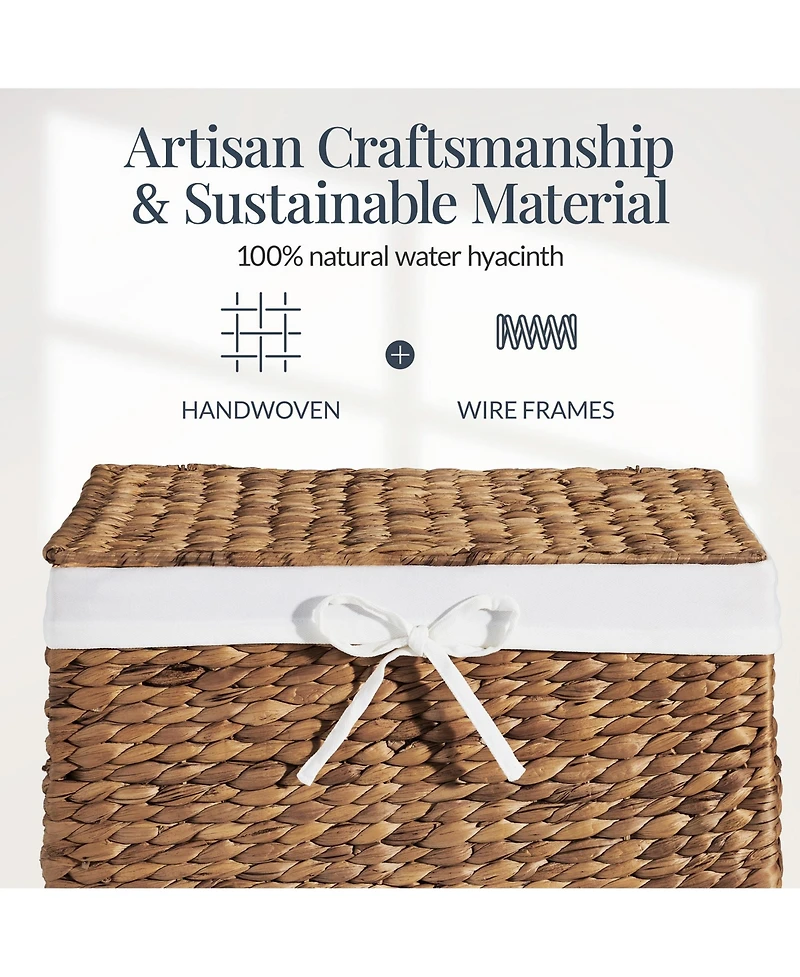 Best Choice Products Laundry Hamper w/ Lid, Handwoven Basket, Removable Liner and Built-in Handles