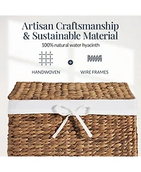 Best Choice Products Laundry Hamper w/ Lid, Handwoven Basket, Removable Liner and Built-in Handles