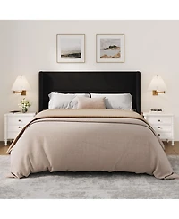 gaomon Bed Frame with Wingback Headboard, Velvet Upholstered Platform Bed Frame, Strong Wooden Slats, No Box Spring Needed