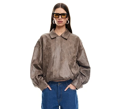 Lioness Women's Kenny Oxford Collared Bomber Jacket