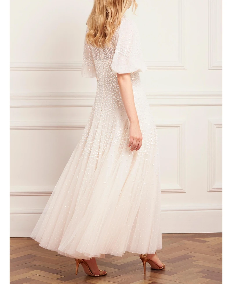 Needle & Thread Women's Scallop Sequin V-neck Ankle Gown