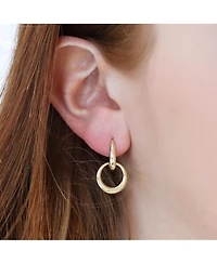 The Lovery Double Round Link Drop Earrings 14K Gold-Plated Sterling Silver