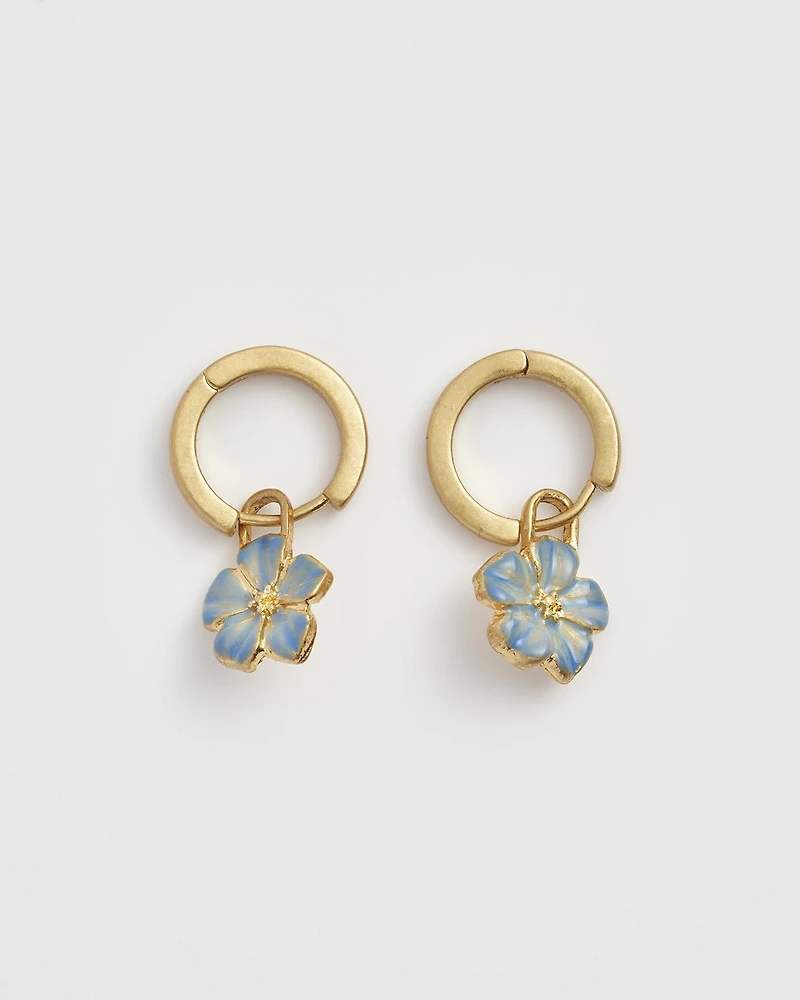 Fable England Flower Huggie Earrings