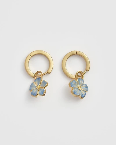 Fable England Flower Huggie Earrings