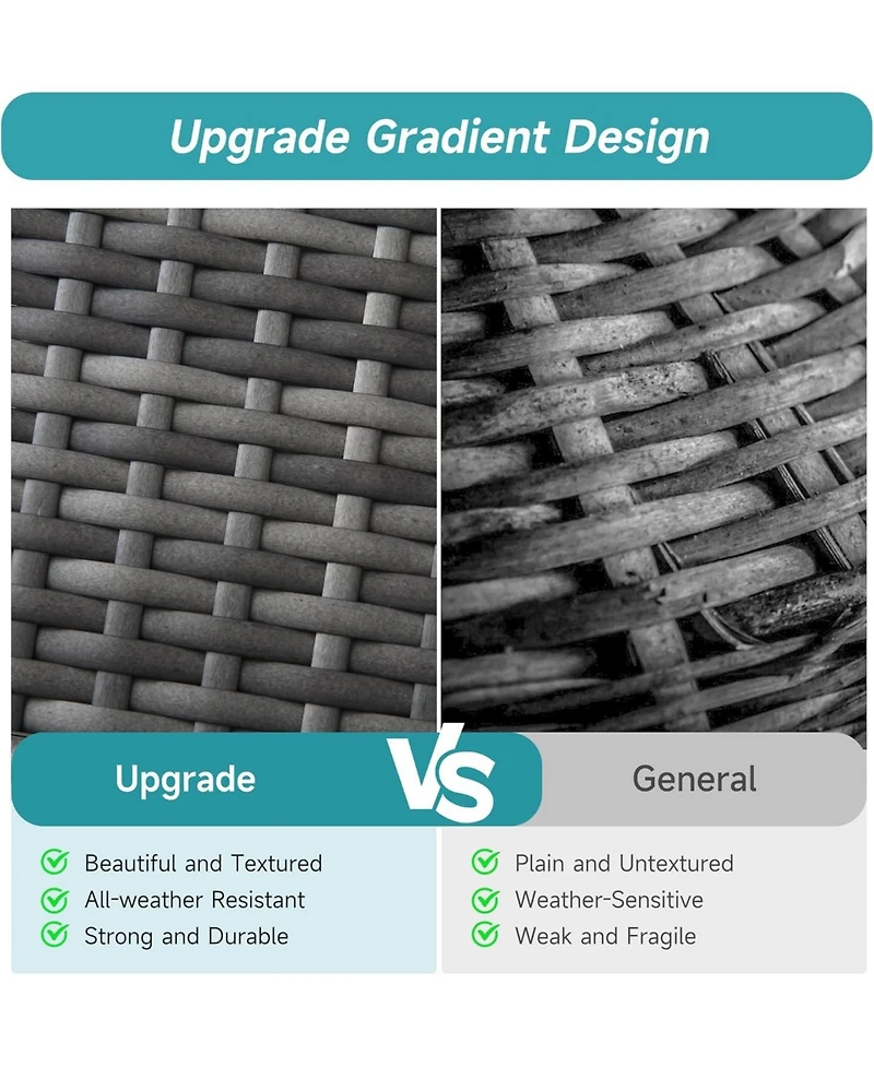 gaomon 7-Piece Outdoor Wicker Sectional Dining Set with Cushions and Storage