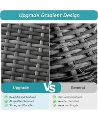 gaomon 7-Piece Outdoor Wicker Sectional Dining Set with Cushions and Storage