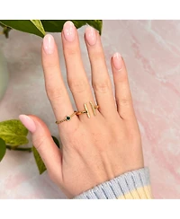 The Lovery Gold Beaded Emerald Ring 14K Gold