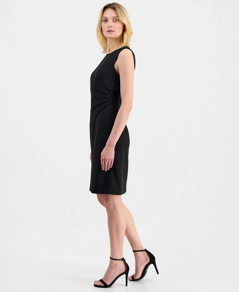 Anne Klein Women's Round-Neck Scuba Crepe Sheath Dress
