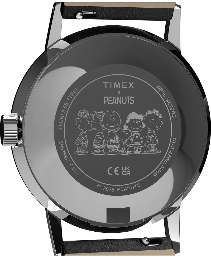 Timex Unisex Quartz Analog Black Leather Watch 38mm